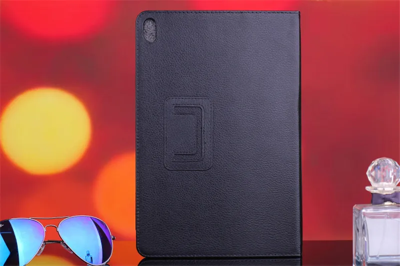 Подставка для планшета для lenovo Tab A10-70 A7600 A7600F A7600H A7600HV B0474 из искусственной кожи чехол для lenovo A7600 A10-80h+ пленка+ ручка - Цвет: Черный