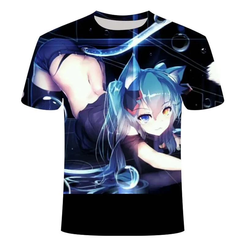 

2021 new 3D printing animation cartoon future round neck T-shirt casual street wear hip-hop round neck T-shirt