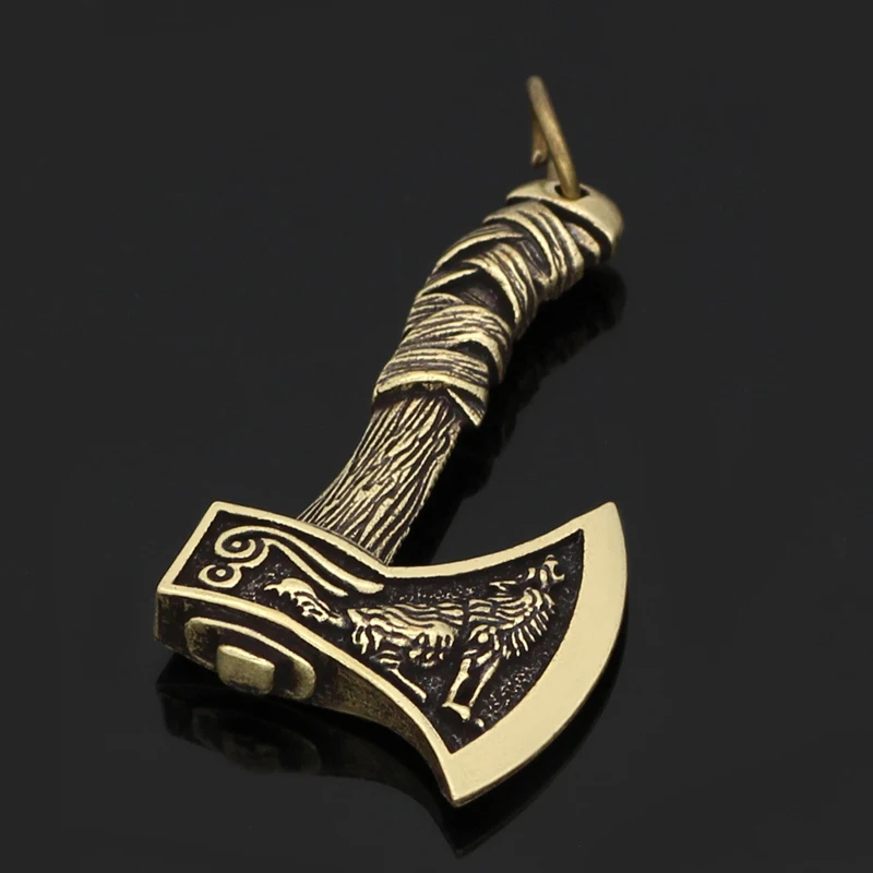 

Vintage Viking Wolf Raven Axe Pendant Necklace for men Fashion Punk Neck Chain Odin's Symbol scandinavian Rune Gothic Necklace