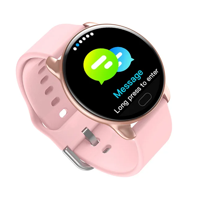 Silicone Pink MELANDA женские Смарт-часы для фитнеса, для женщин, для бега, Reloj, монитор сердечного ритма, Bluetooth, шагомер, сенсорные, умные спортивные часы - Цвет: Silicone Pink