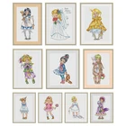 Золотая коллекция, красивый набор для вышивки крестиком, милая маленькая девочка, черная, желтая, коричневая шерсть, девушка Анна, бесплатная доставка