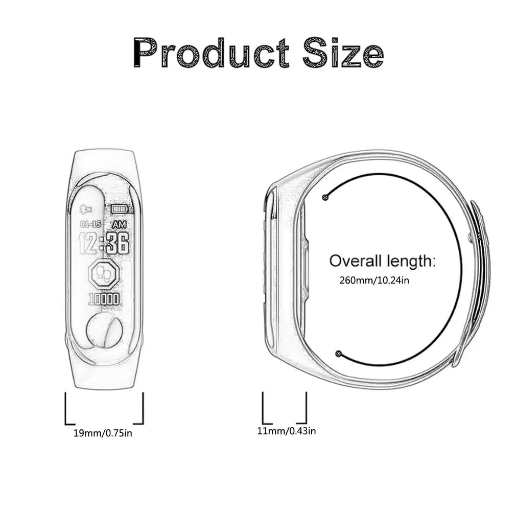 

M3 Smart Wristband Bracelet Band Heart Rate Blood Pressure Monitor Smart Bracelet Touch Screen Women Men Fintess Clock