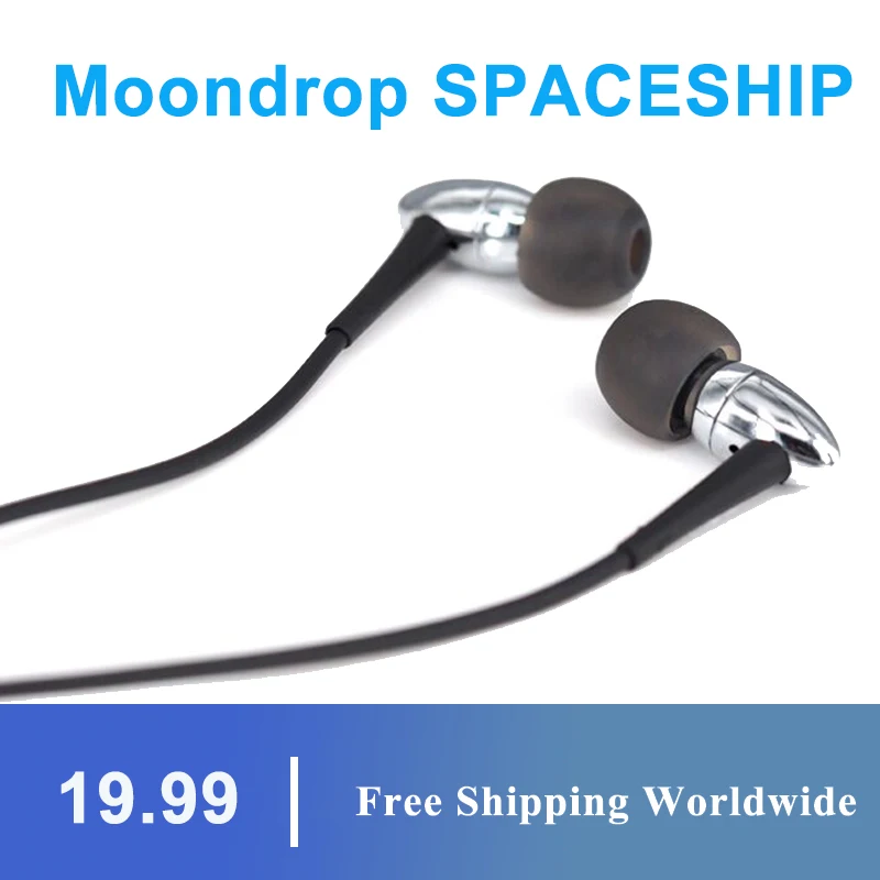 

Moondrop SPACESHIP HiFi Audio Dynamic Driver In-ear Earphone with Multi-Stiffness Diaphragm Chrome-Plated Brass cavity