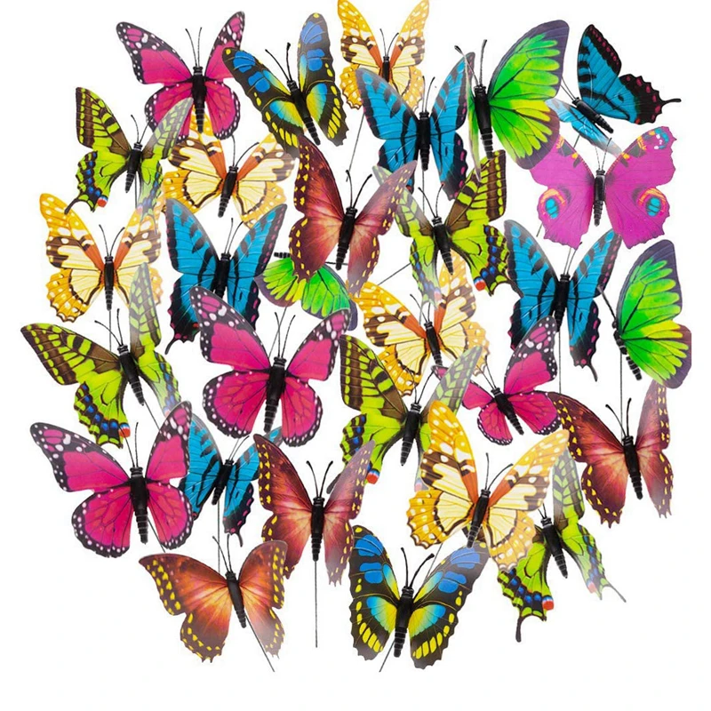 

Колья-бабочки, 50 шт., садовые украшения в виде бабочек, водонепроницаемые декор в виде бабочек, для внутреннего/наружного двора, растение для...