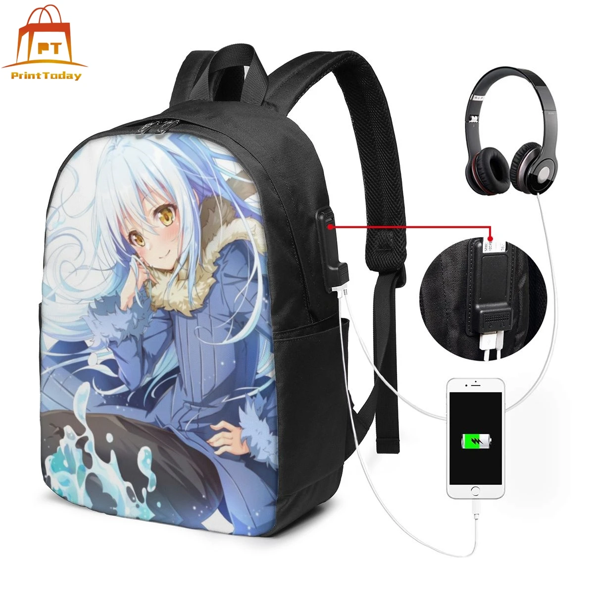 

Tensei Shitara Slime Datta Ken Backpack Tensei Shitara Slime Datta Ken Backpacks Trendy Multifunction Bag Bags