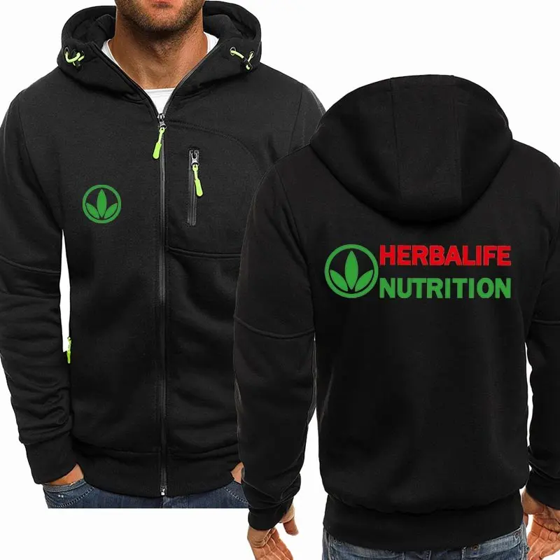 

NEW Spring Autumn Man Herbalife Nutriton Logo Jacket Casual Hip Hop Harajuku Long Sleeve Hooded Sweatshirts Zipper Hoodies Hoody