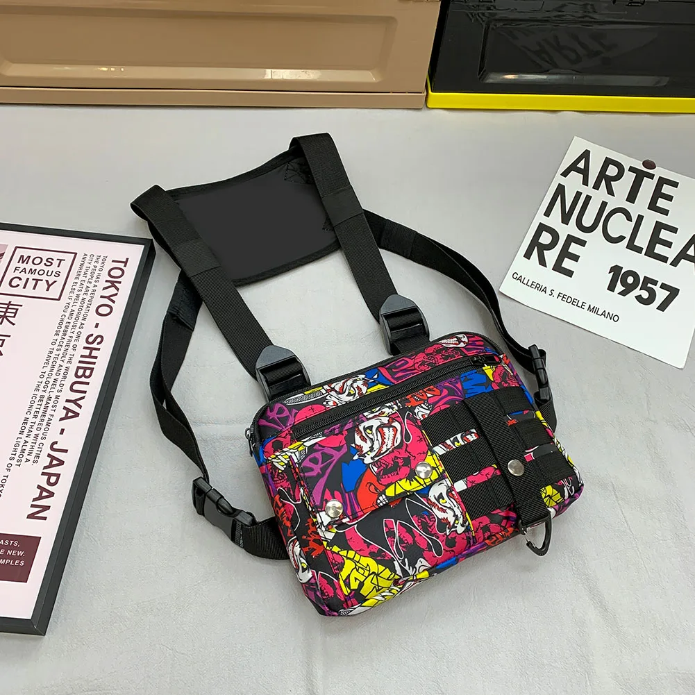 

Уличная модная функциональная уличная износостойкая ткань Оксфорд с принтом маленькая жилетка поясные сумки