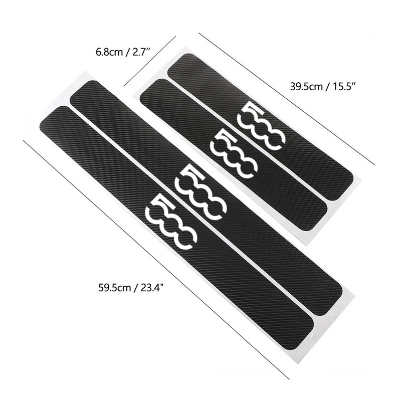 4 шт./компл. наклейка на порог из углеродного волокна против царапин для Fiat 500 500s 500l