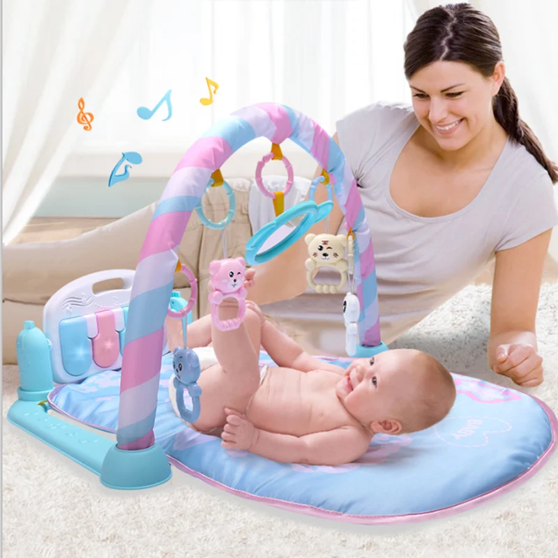 

Play Mat Baby Gym Toys Gaming Carpet 0-12 Months Soft Lighting Rattles Children's Music Mat Infant Crawling Activity Mat Toys