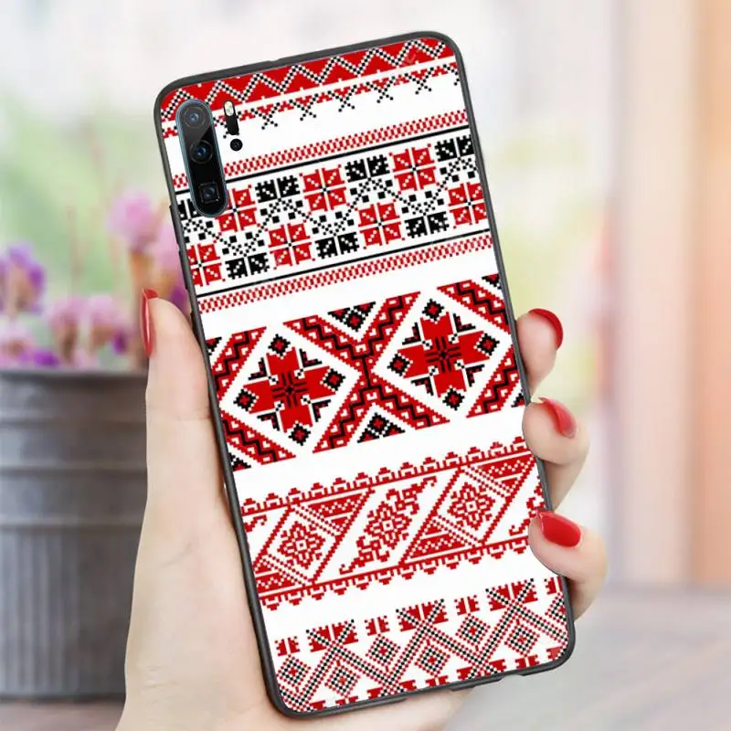 

retro art Ukraine Ornament pattern Phone Case For Huawei honor Mate P 10 20 30 40 i 9 8 pro x Lite smart 2019 nova 5t