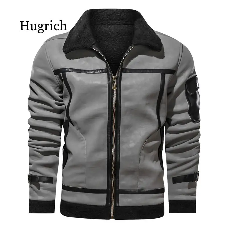 

Мужская плюшевая мужская теплая плотная приталенная повседневная куртка из искусственной кожи зимнее непромокаемое пальто