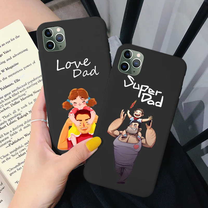 

Thanksgiving case For iPhone 11 Pro Max Super Dad Baby son Girl Shell For Iphone SE 2020 6 6S 7 8 Plus X XS Max XR Father's Day
