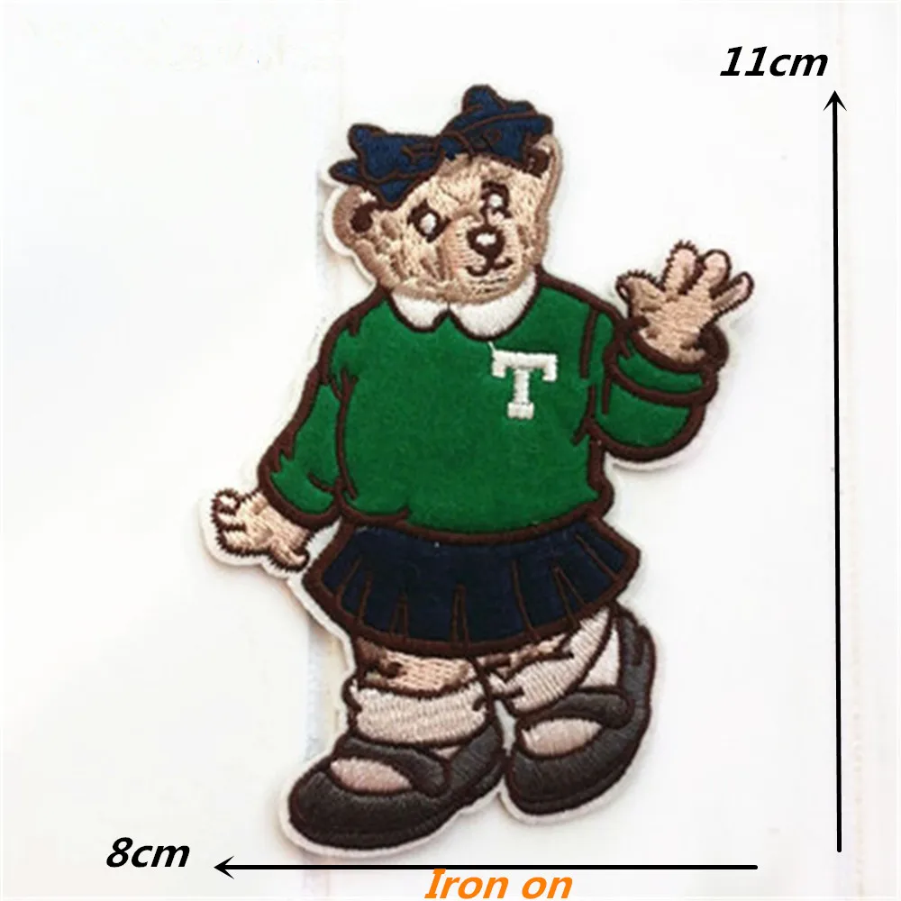 Термоклейкие нашивки для одежды модные вышитые значки с маленьким медведем