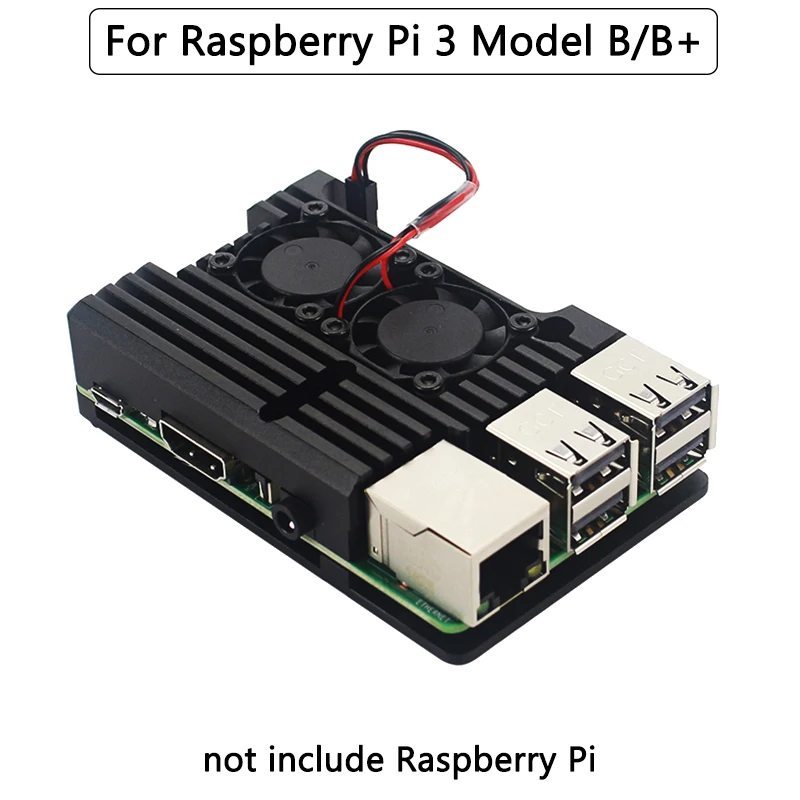 for 3B plus and 3B Raspberry Pi 4 Модель B двойные вентиляторы ЧПУ Алюминиевый сплав чехол металлический 4 цвета Броня корпус с радиаторами для Raspberry Pi 4B/3B+/3B - Цвет: for 3B plus and 3B