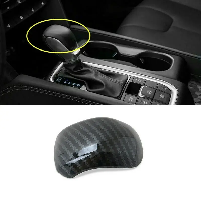 

Carbon Fiber Gear Shift Knob Head Cover Trim For Hyundai Santa Fe 2019 2020 2021 car accessories