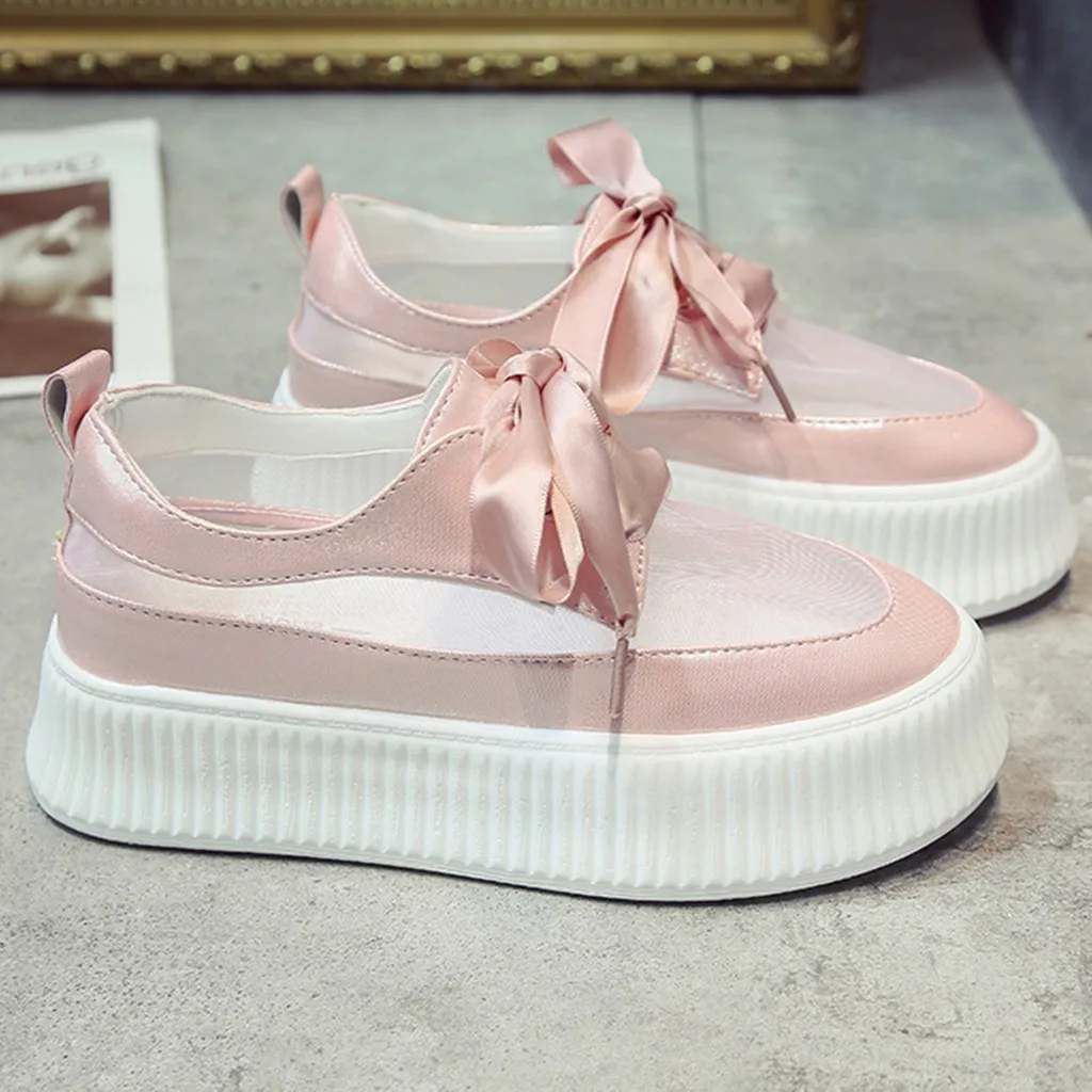 Беговые кроссовки коллекция 2019 года Модные женские шелковые на шнуровке с