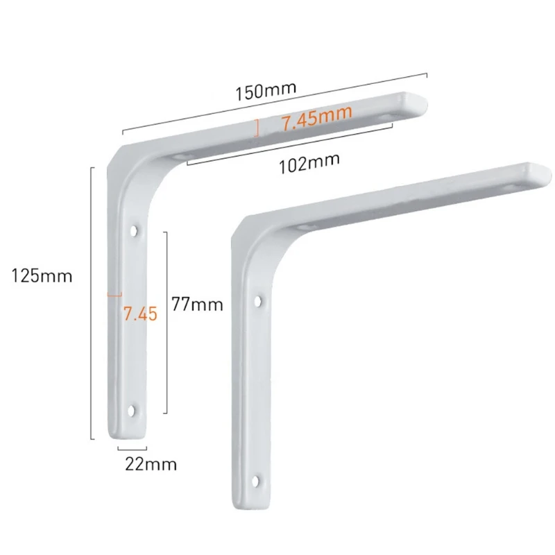 

2Pcs L Bracket Heavy Duty Floating Shelf Bracket Corner Brace Support