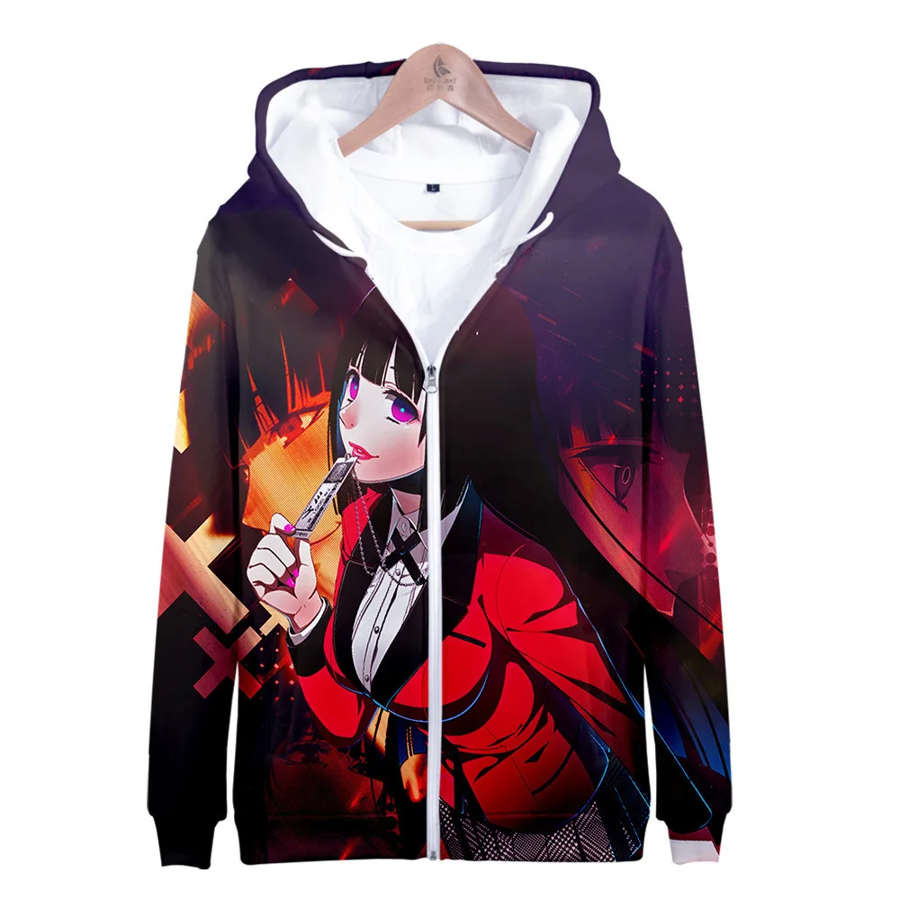 

Толстовка kakegurui с 3D принтом на молнии для мужчин и женщин, детская модная Толстовка с длинным рукавом и капюшоном, уличная одежда в стиле хип-...