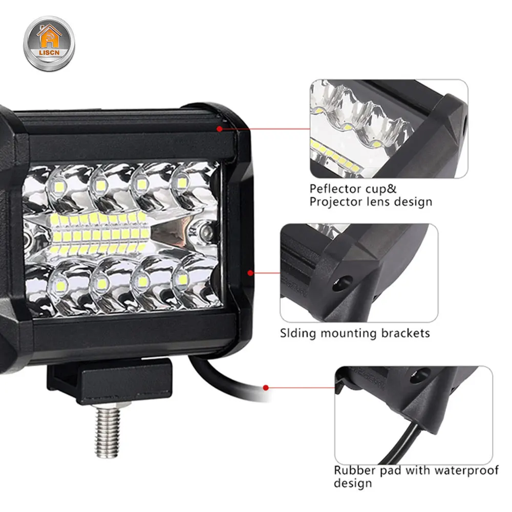 2 шт. 60 вт светодиодный автомобисветильник для внедорожника светодиодсветильник