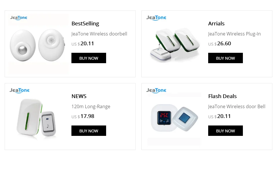 JeaTone 120 м дальний беспроводной дверной звонок 1 крытый приемник передатчик звонка 36 мелодий музыка
