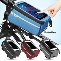 calofe 6 inch phone holder bike bicycle front tube bag cycling accessories frame waterproof front bags cell mobile phone case