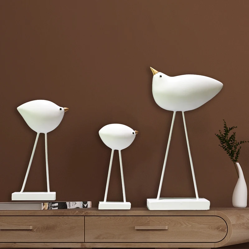 

European Resin Bird Figurines Home Decor Creative Livingroom Statue Decor Modern Miniatures Accessories House Crafts X3942