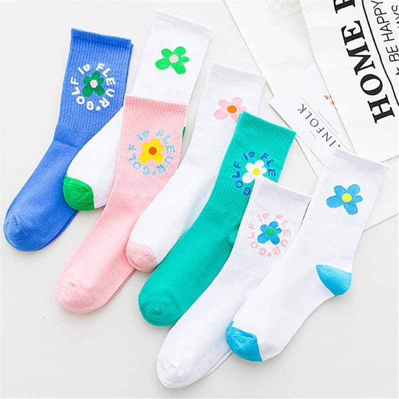Красота Цветочные Носки Гольф длинные прямые чулки для детей Для женщин