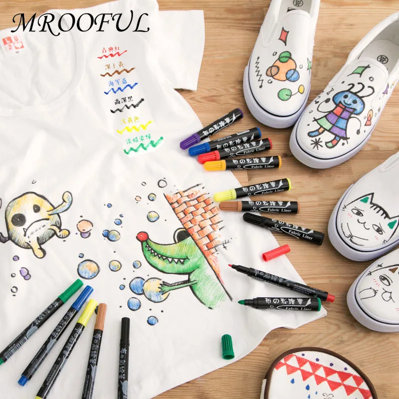 20 цветов 1 0 мм перманентные маркеры для ткани футболка лайнер текстильная ручка рисования детей DIY граффити