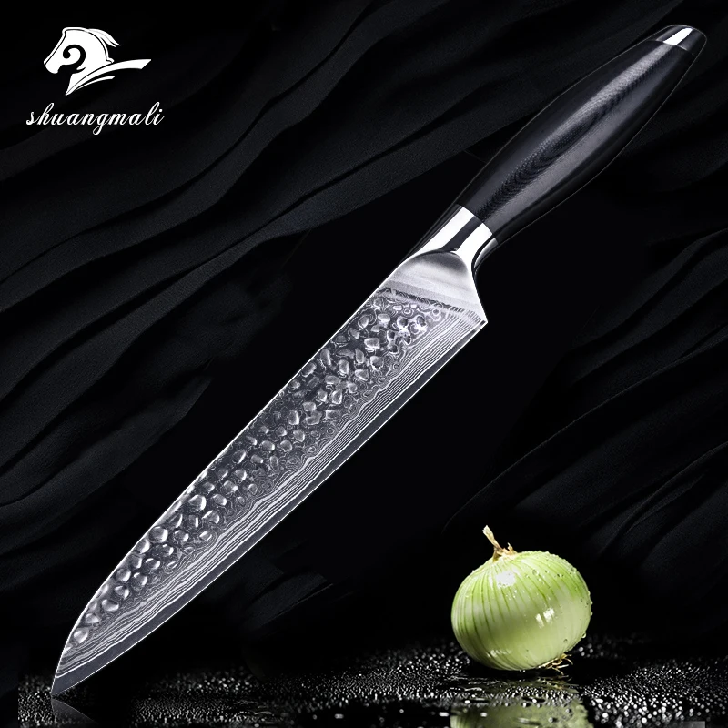 Кухонный нож для мяса ножи шеф повара из дамасской стали 8 дюймов Ручка G10 ультра