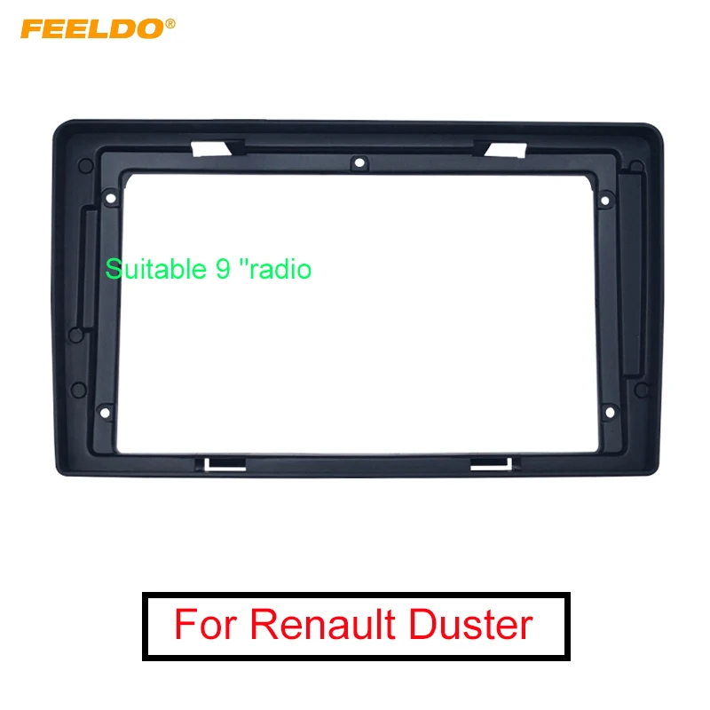 

FEELDO Car Audio 2Din Dash Fascia Frame For Renault Duster 14-17 9 Inch Big Screen Stereo Fitting Panel Frame Kit