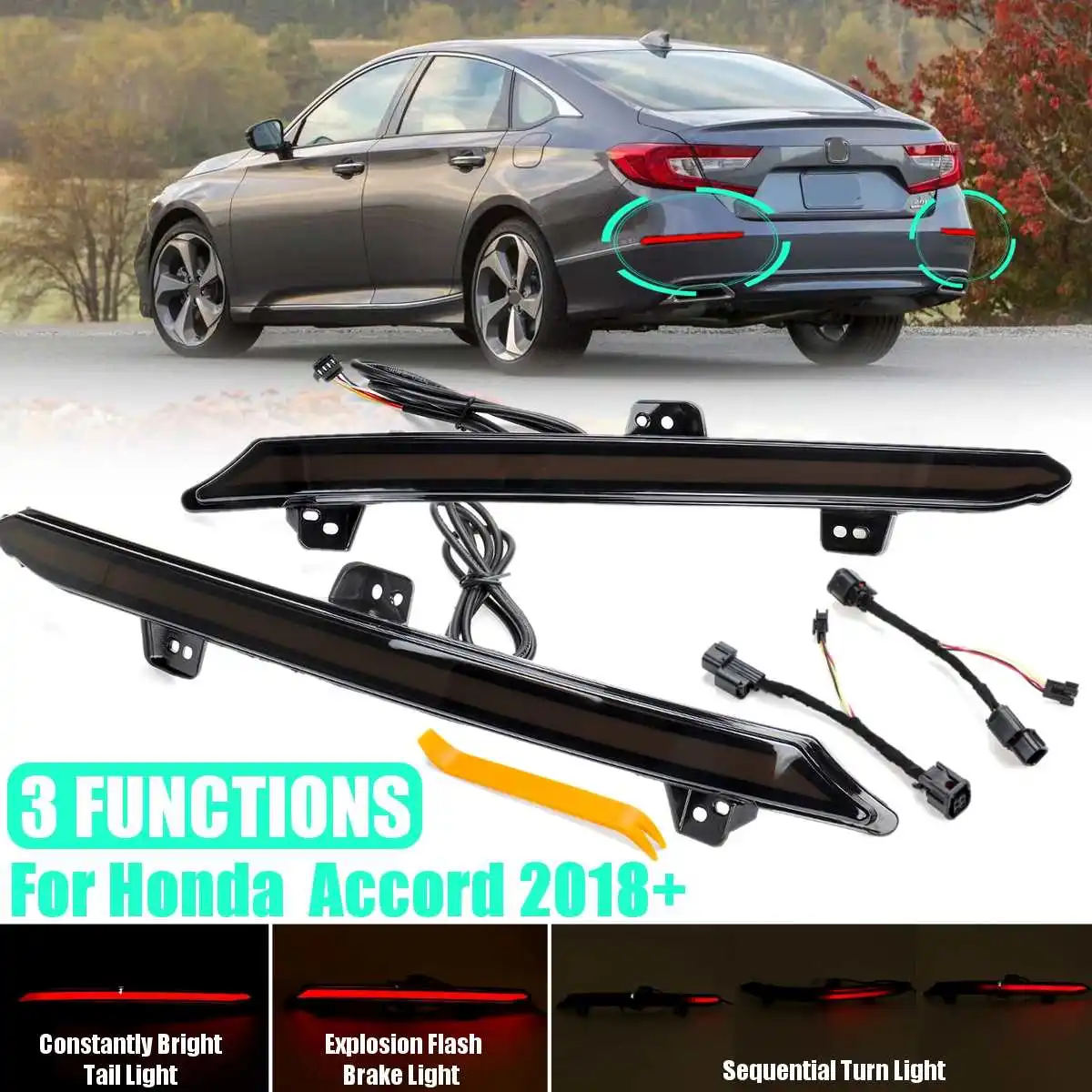 Светодиодный отражатель дыма светильник Honda Accord 10 2018 2019 2020 задний бампер