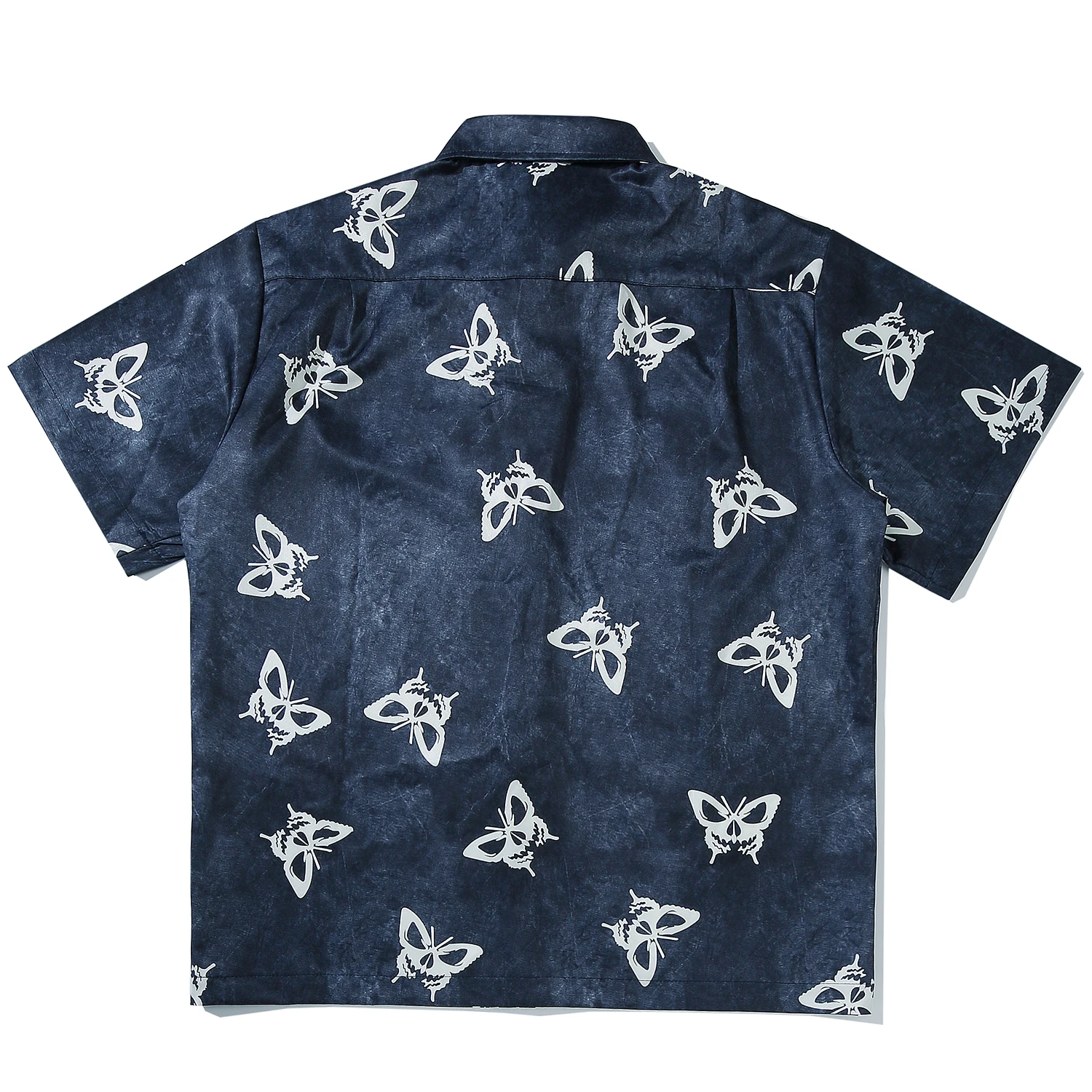 Гавайская пляжная рубашка с изображением бабочек для мужчин свободные хлопковые