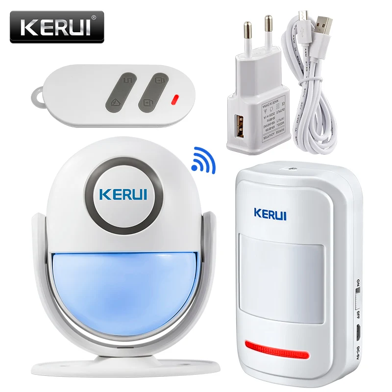 WIFI WP7 kit2 KERUI 120dB Домашняя безопасность PIR сигнализация движения дверной звонок охранный Датчик Детектор Добро пожаловать дверной звонок хост wifi сигнализация - Color: WIFI WP7 kit2