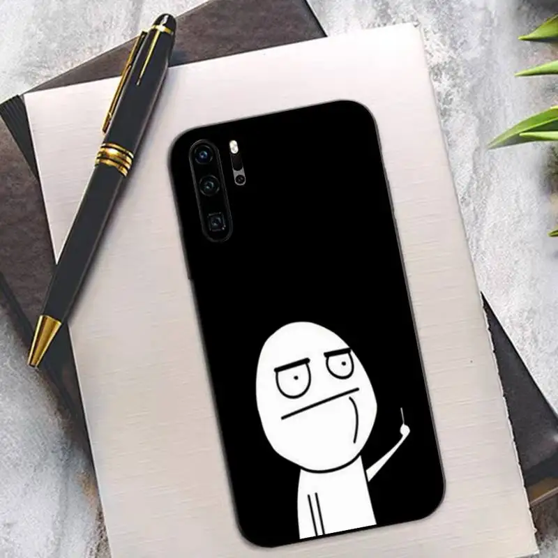 FHNBLJ Funny Man Middle Finger Black TPU Soft Phone Case for huawei P8 P9 p10 p20  P30 P40 pro lite psmart 2019