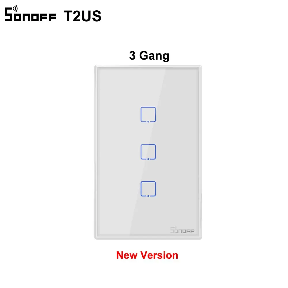 New Version T2 US 3C Sonoff T1 США умный Wifi настенный светильник переключатель 1 2 3 Банды сенсорный/WiFi/315 RF/APP пульт дистанционного управления умный дом настенный сенсорный переключатель работает с Alexa - Комплект: New Version T2 US 3C