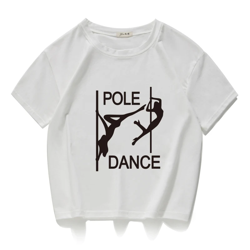 

pole dance graphic funny casual women crop top 100% cotton short T Shirt Women Camisetas Verano Mujer women clothes harajuku