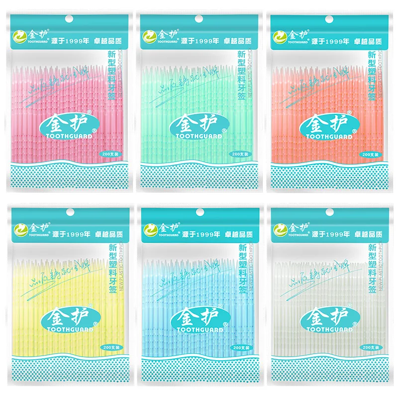 200 шт. двухсторонняя зубная щетка зубные палочки нить палочка для чистки зубов