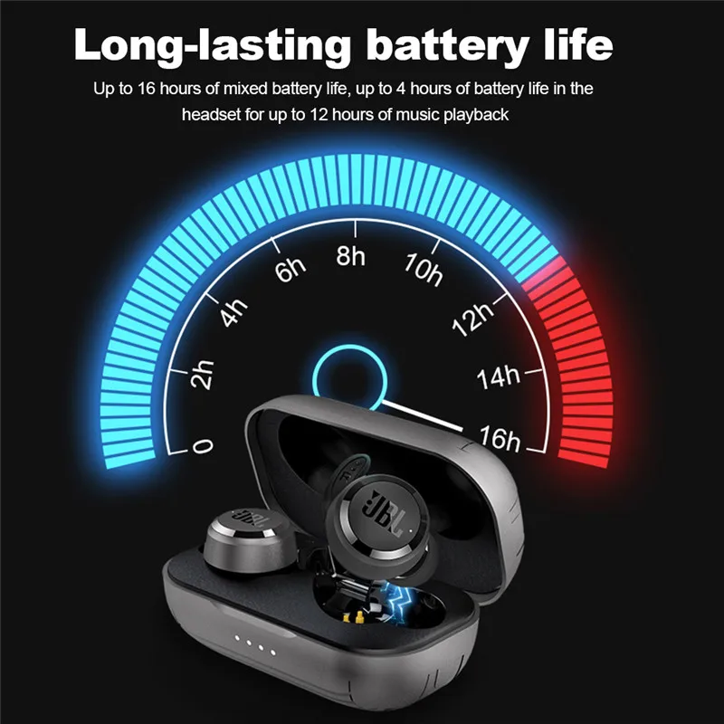 JBL T280 TWS Bluetooth Earphones Stereo Bass Sound Headset Noise Cancelling Wireless Headphones with Mic Charging Case Hot | Электроника