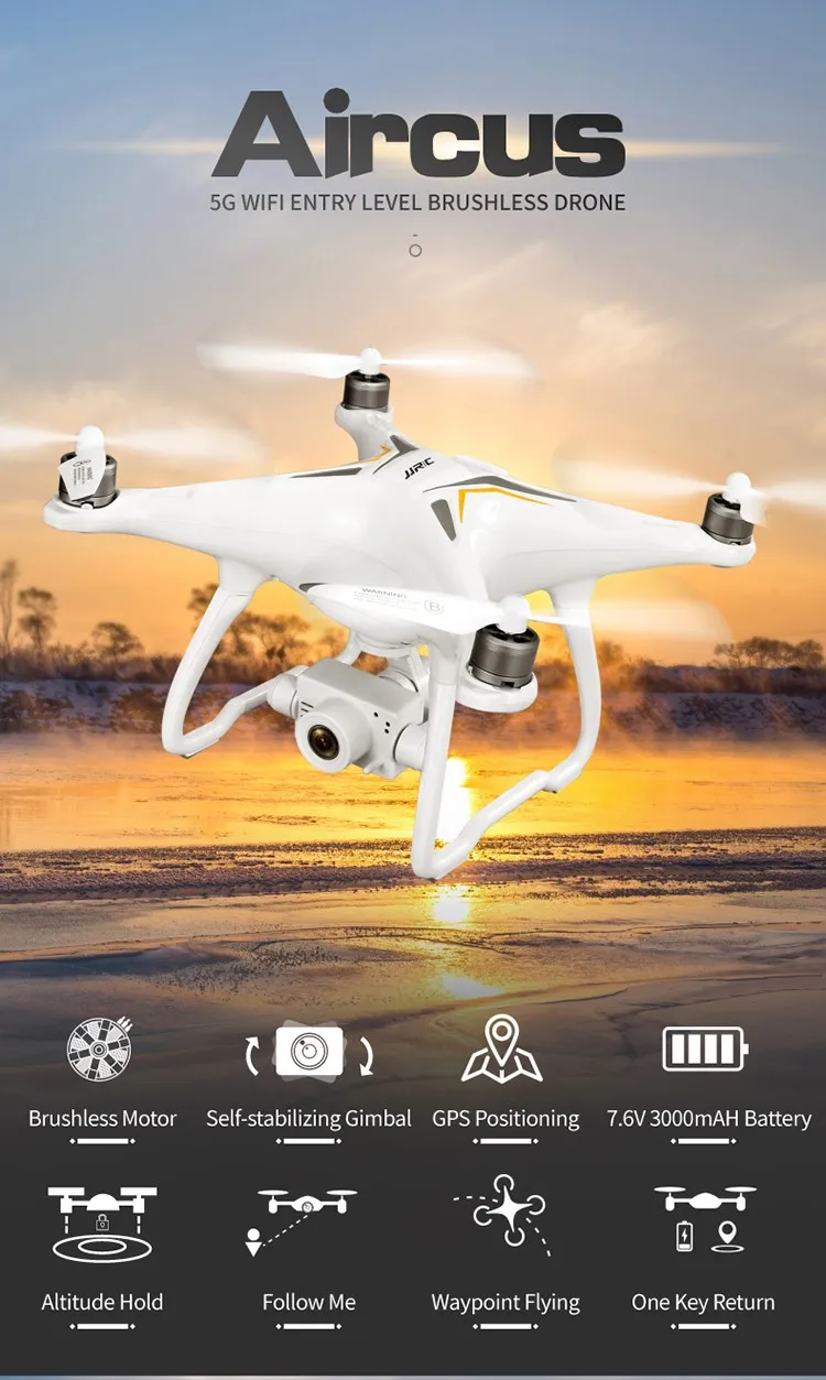 JJRC X6 Aircus Brushless GPS RC Drone with 1080P HD camera Two-axis Stabilization PTZ Gimbal WiFi FPV UAV Professional | Игрушки и хобби