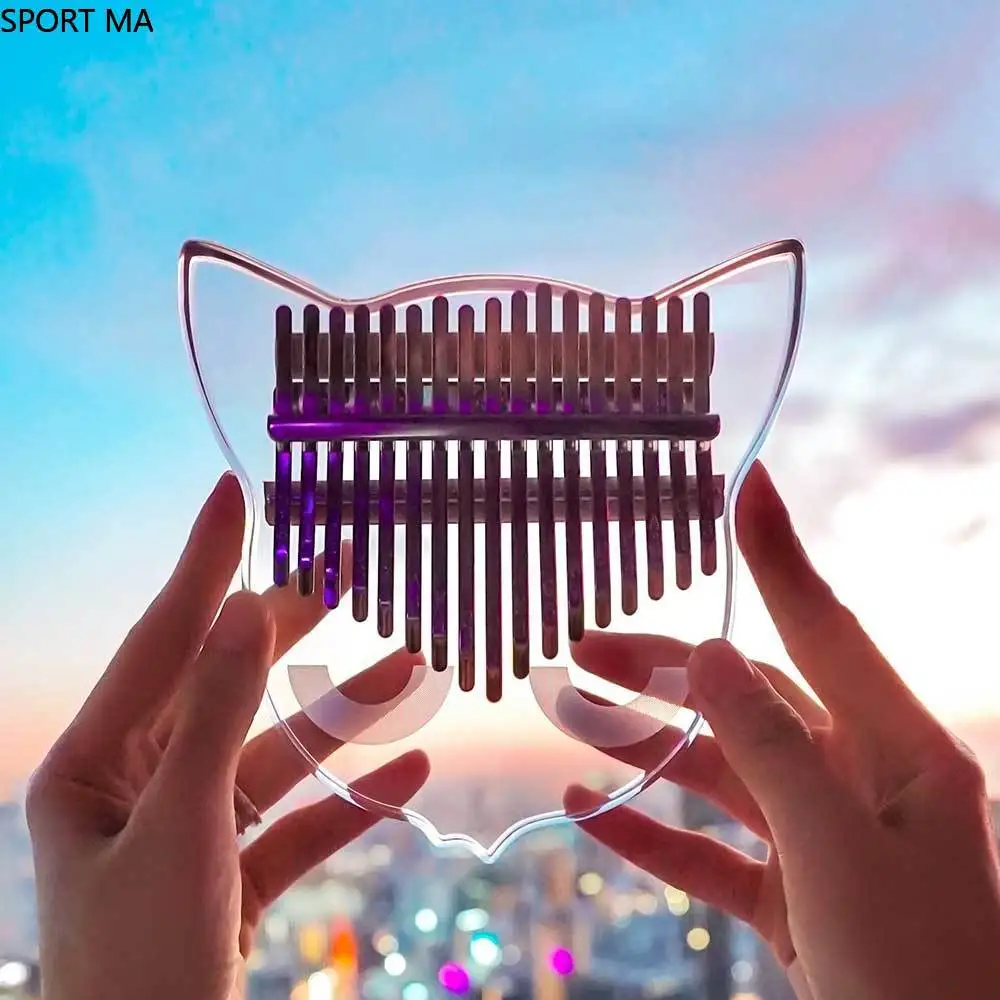 

Kalimba 17 Keys Acrylic Exclusive Design Light Surface Thumb Pianos Climba Musical Instrument Finger Piano