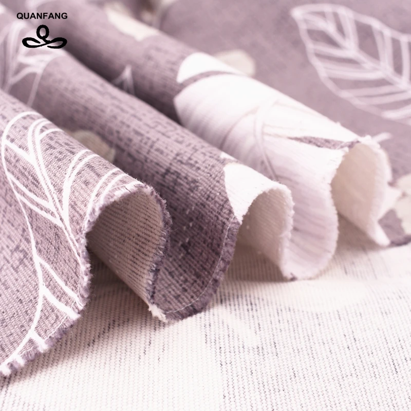 Полотняная ткань QUANFANG с узором листьев для ручной работы тканевая занавеска