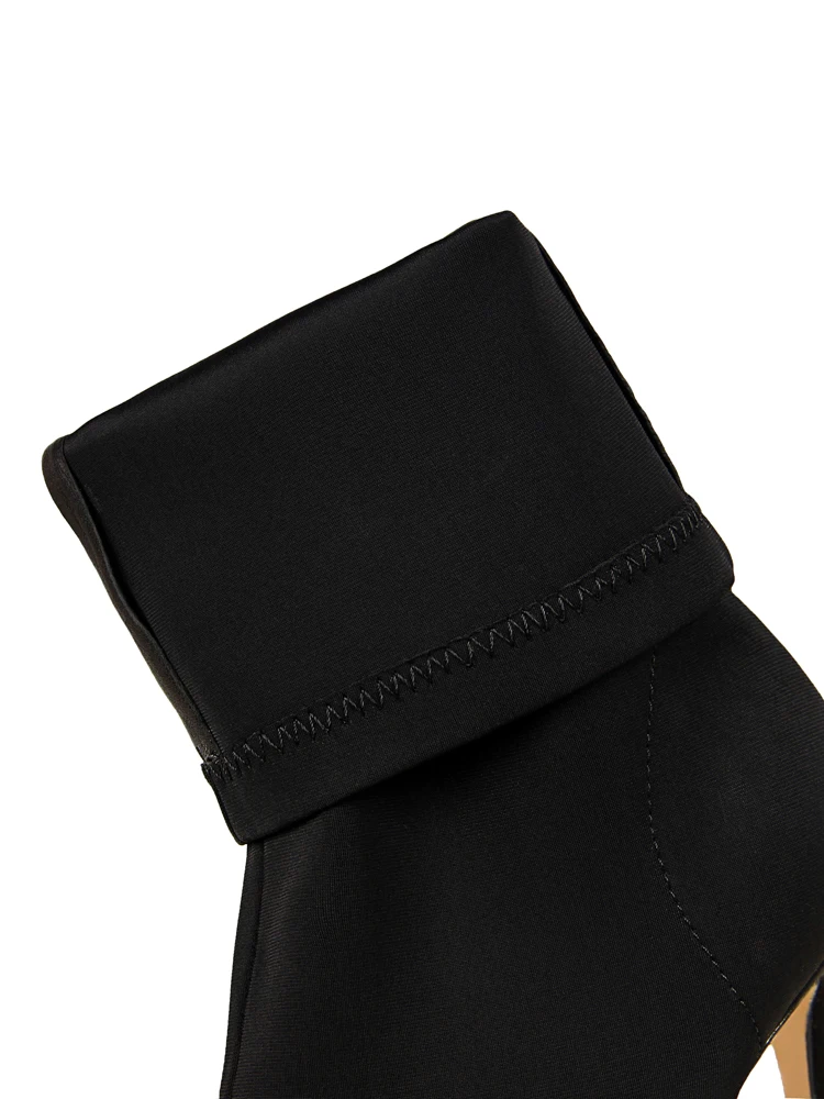 

Female winter fashion short boots ultra high fine with contracted lycra elastic sexy club a pedicure show thin point