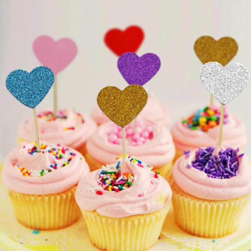 40 шт. декоративные палочки для торта в виде сердца|Товары украшения тортов| |