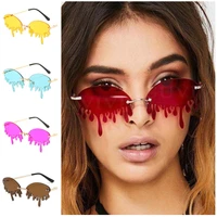 new exaggeration tears sunglasses rimless color lens sun glasses funny eyeglasses modeling masquerade party spectacles 8 colord