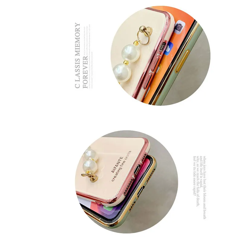 Luxury Wrist Chain Pearl Bracelet Case For Honor 30 Pro Plus Cover For Huawei Honor 30 Premium Pro + 30S Case Soft Silicone Capa