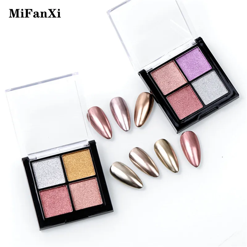 

Nail Art Solid Aurora Mirror Sparkling Powder 4 Color Transparent Glitter Laser DIY Decoration Manicure Tools