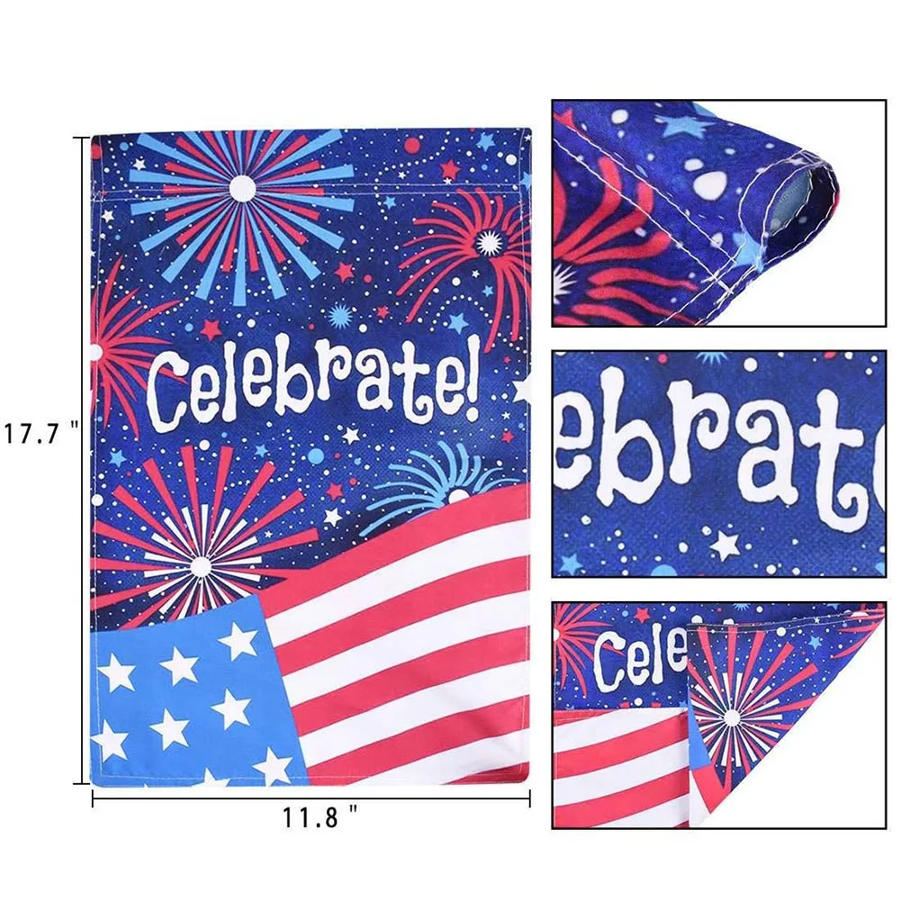 4 июля сад флаг двухсторонний открытый для сада патриотические США звезды полосы