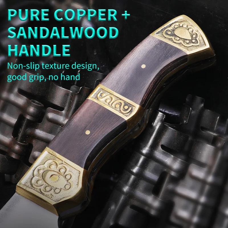 

HUANGFU wooden handle tactical knife camping military survival knife fixed blade outdoor hunting knife self-defense knife