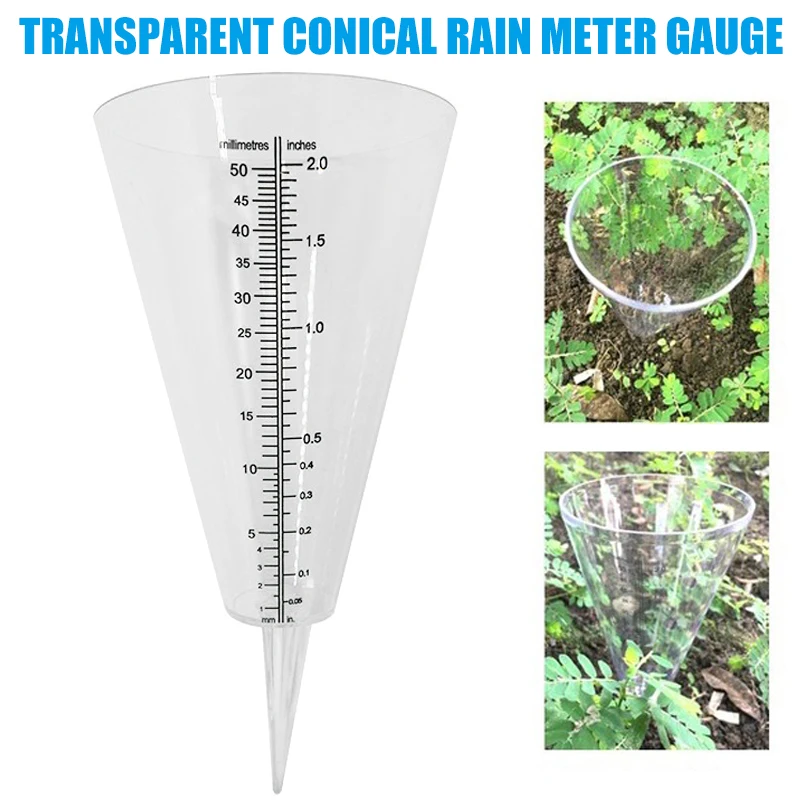 Горячий конический измеритель дождя пластиковый прозрачный измерительный