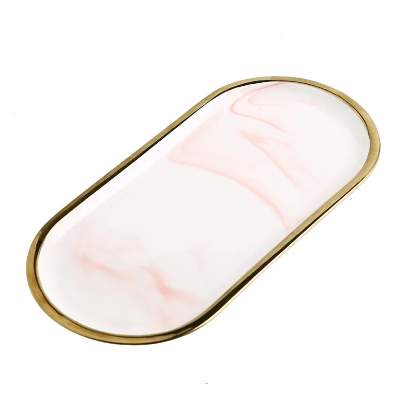 Скандинавские мраморные керамические овальные тарелки Западная Тарелка
